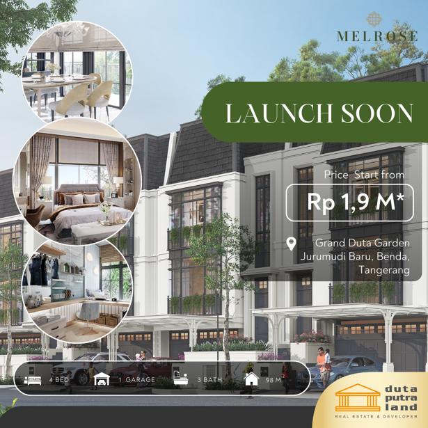 Rumah dijual Duta garden Residence cluster melrose