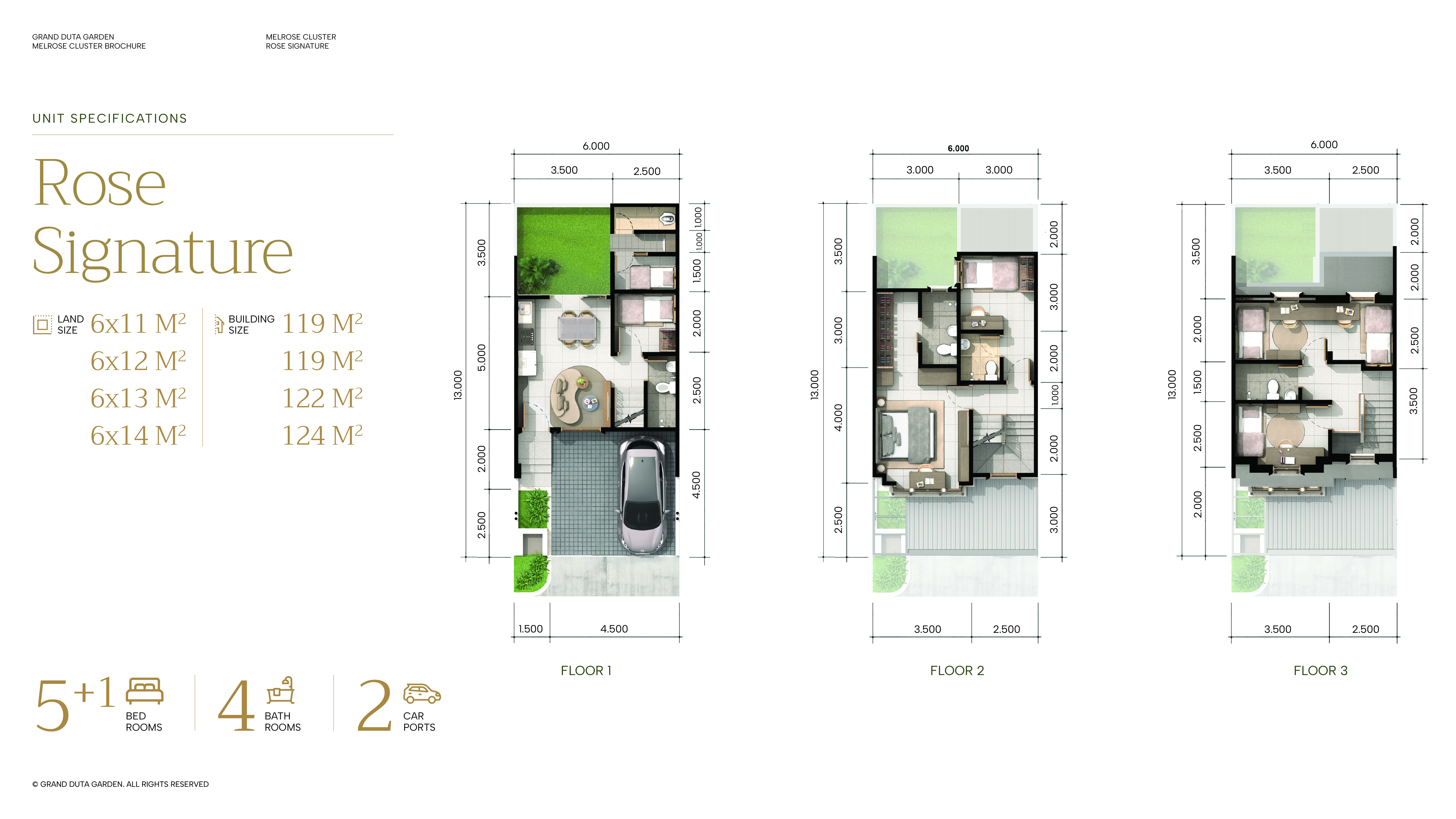 rumah sale rose signature 3 floors